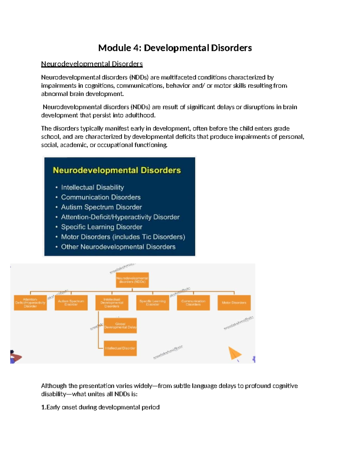 Module 4: Study Notes on ADHD and Neurodevelopmental Disorders - Studocu