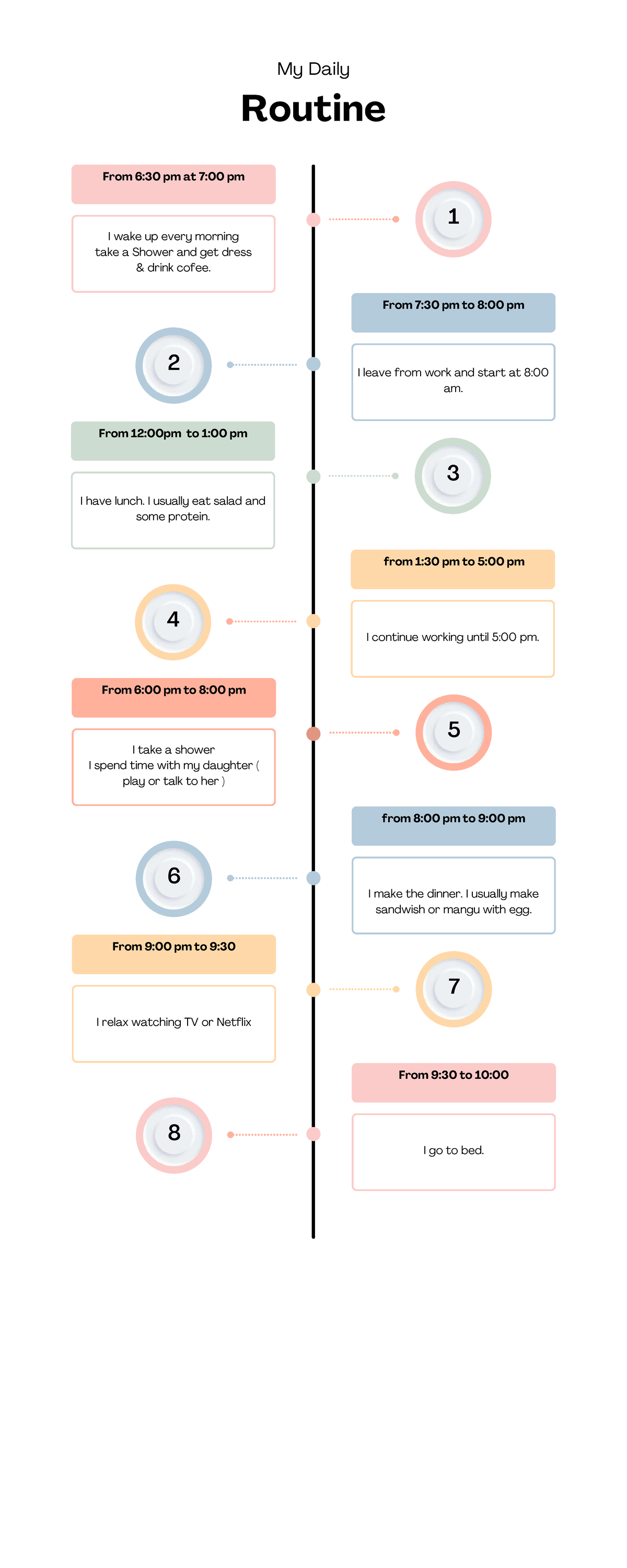 Blue Illustrative Daily Routine Infographic - Routine My Daily 1 From 6 ...