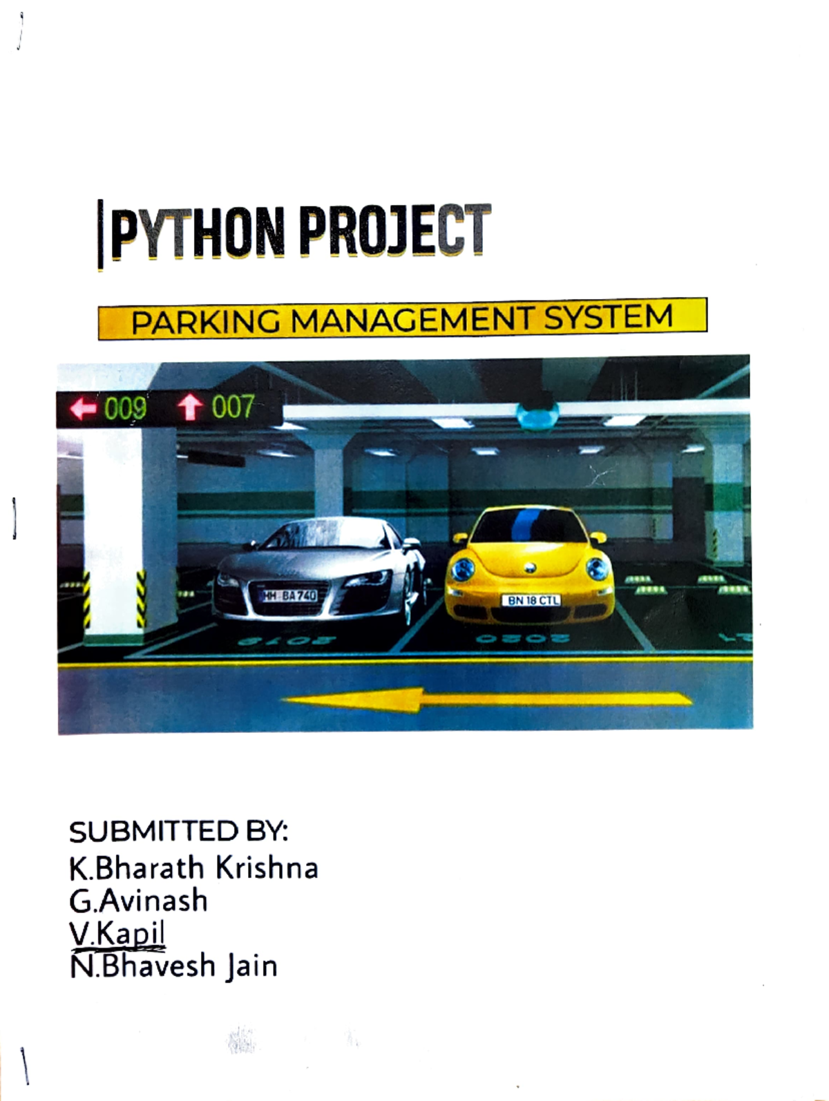 Parking Management System Project Overview - CS 009 T 007 - Studocu