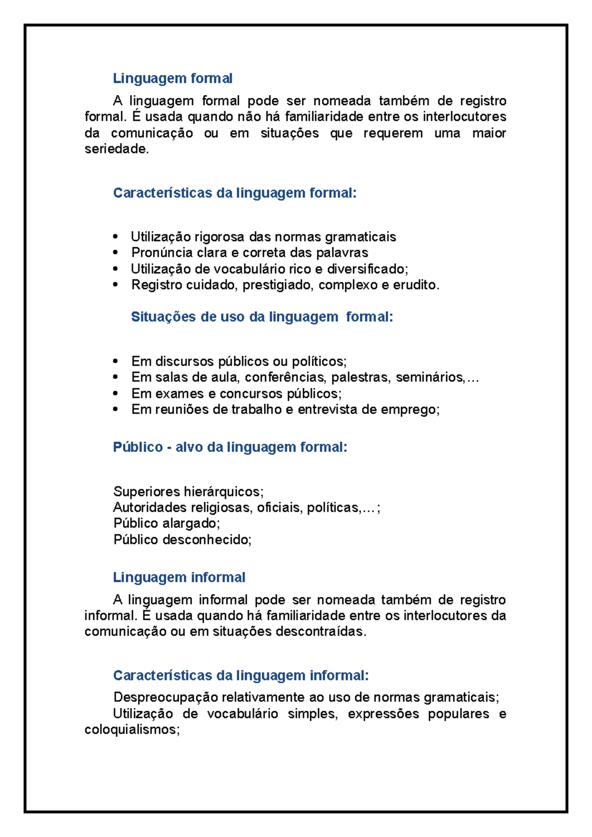 Linguagem Formal e Informal: Características e Exemplos (06042021 ...