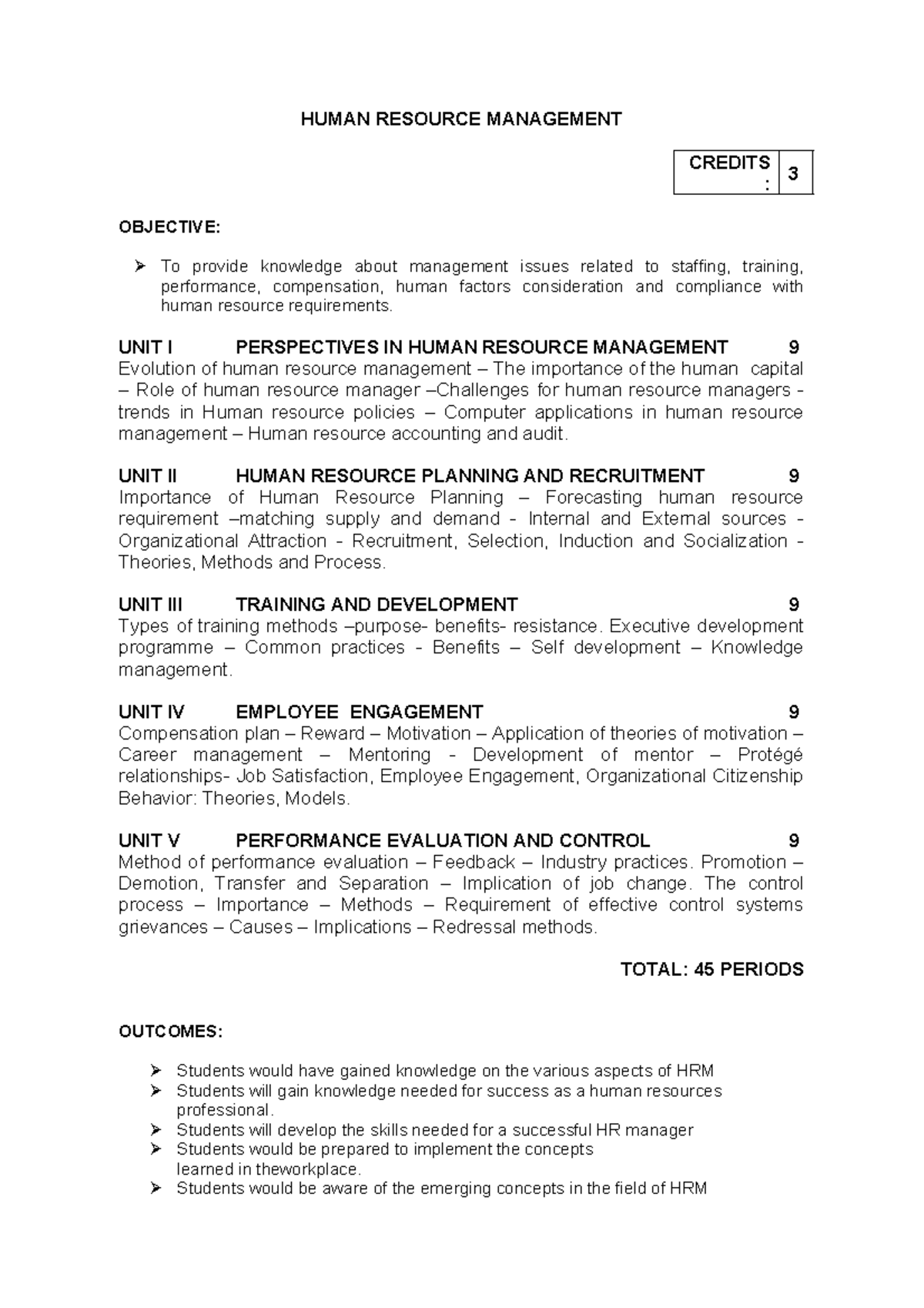 II Sem HRM: Comprehensive Overview of Human Resource Management - Studocu