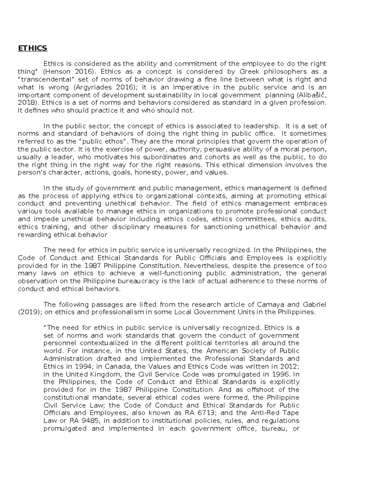 Ethics and Accountability in Public Service: Exploring Norms and ...