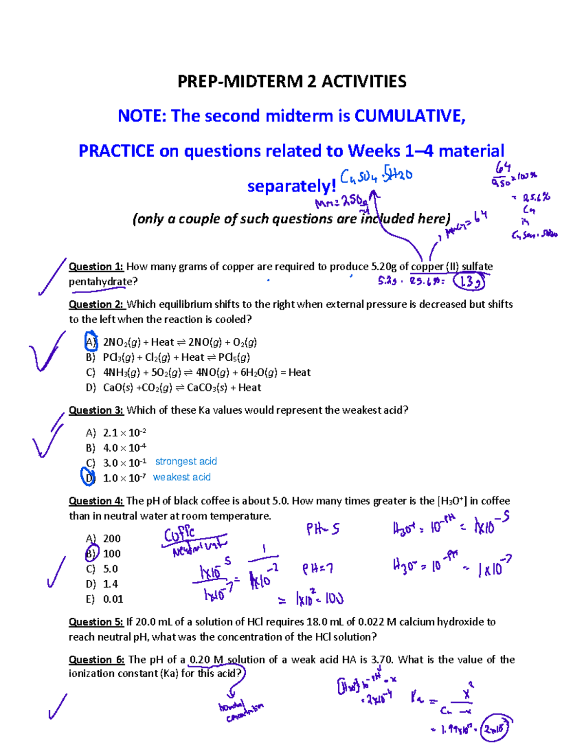 Prep-Midterm 2 Study Guide: Key Questions & Answers - Studocu