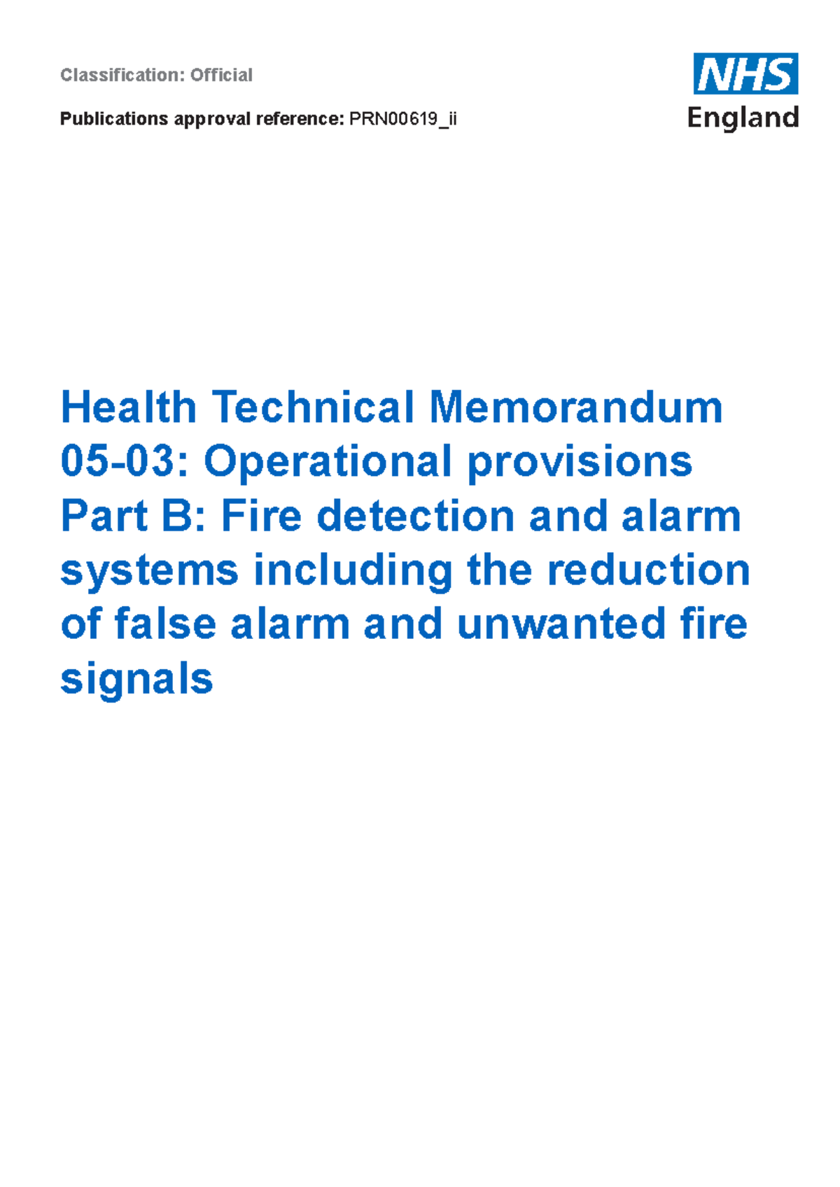 Health Technical Memorandum 05-03 - Health Technical Memorandum 05-03 ...