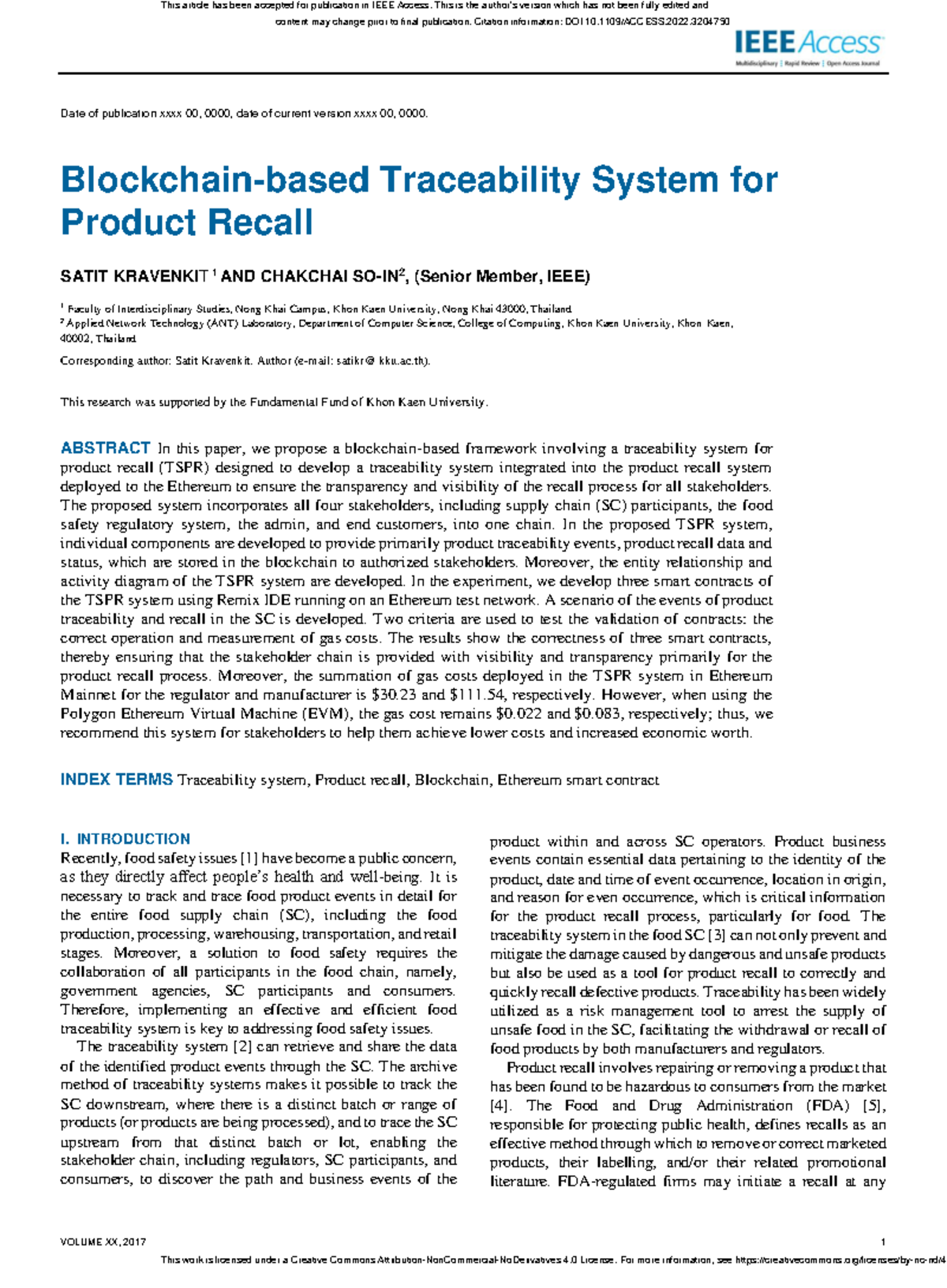 Blockchain-based Traceability System for Product Recall (ANT) - Studocu