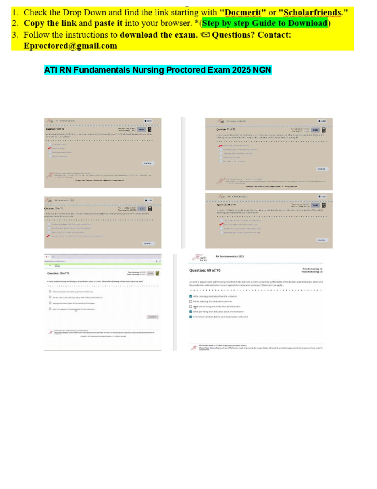 ATI RN Fundamentals Nursing Proctored Exam 2025 NGN Test Bank - Studocu