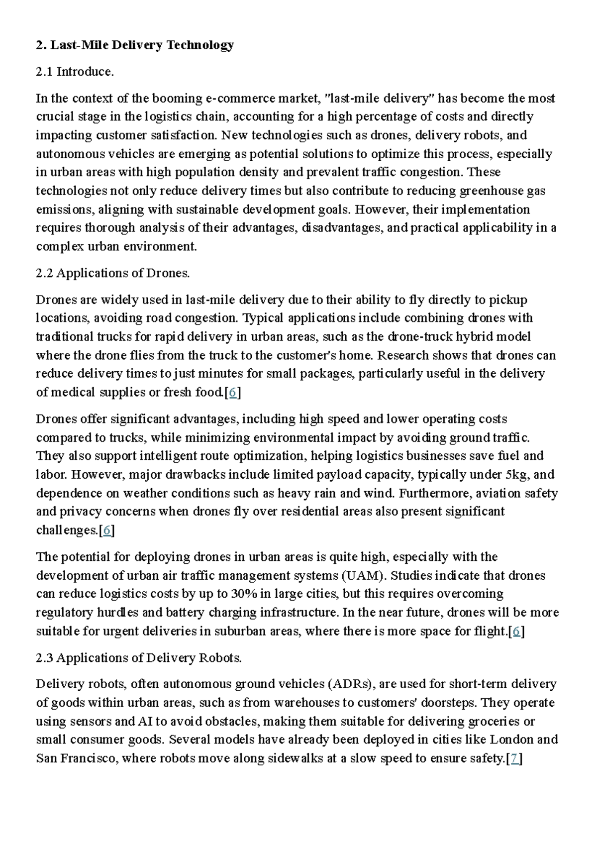 Last-Mile Delivery Technology: Innovations in Urban Logistics - Studocu