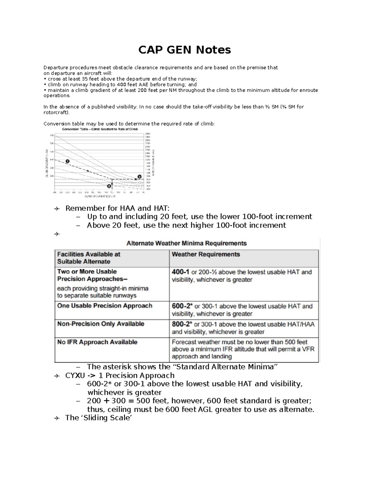 CAP GEN Departure Procedures Notes for Aviation Students - Studocu