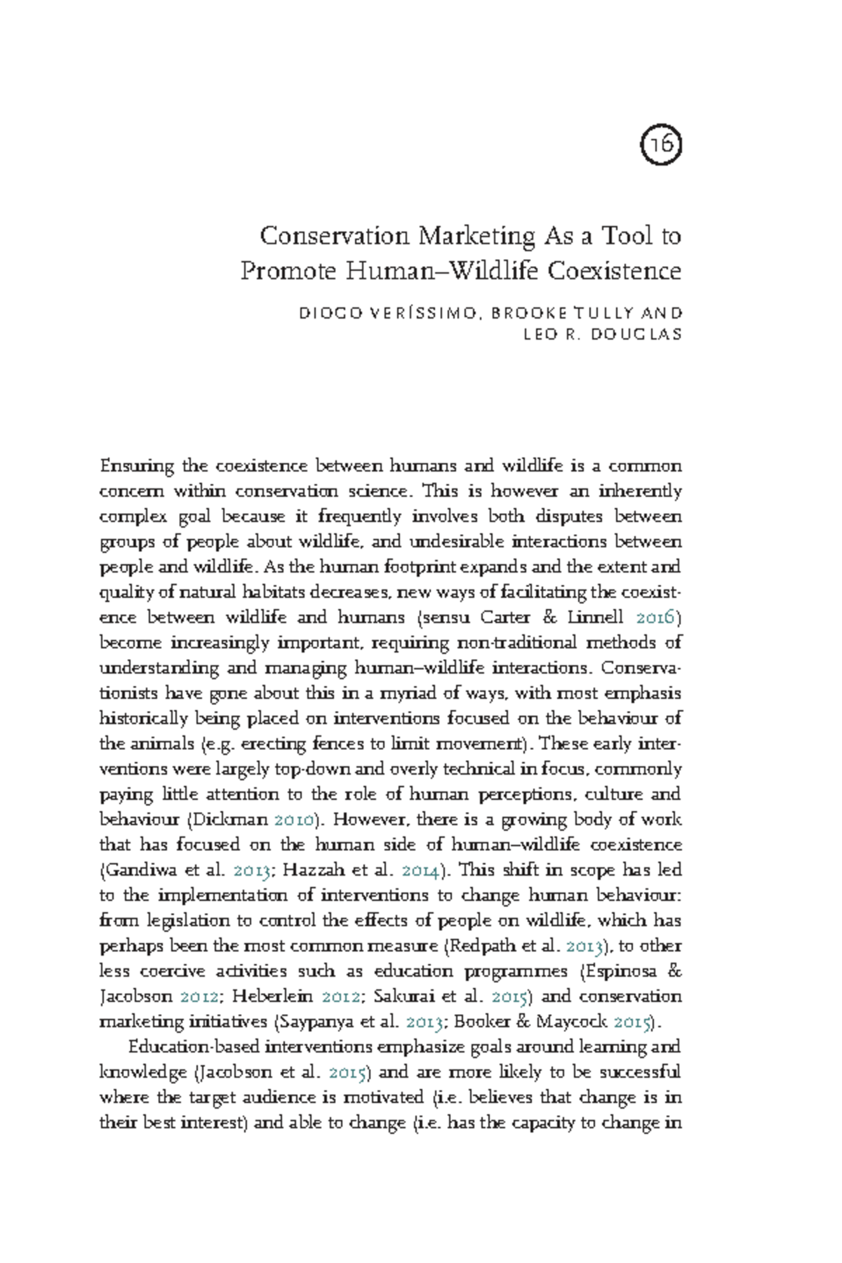 Conservation Marketing Strategies for Human-Wildlife Coexistence (16 ...
