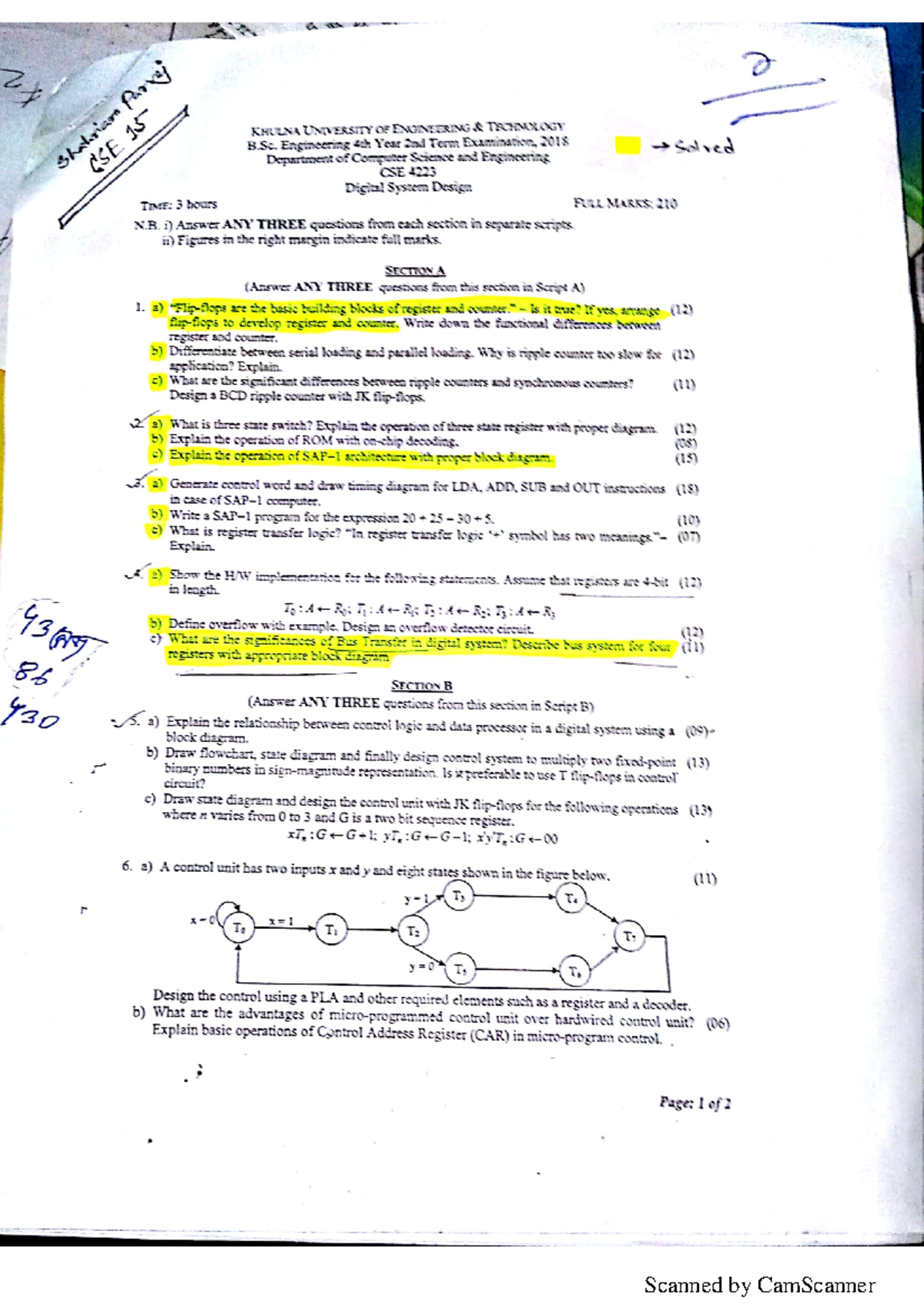 Digital System Design (DSD) Previous Year Exam Q&A - KUET CSE - Studocu