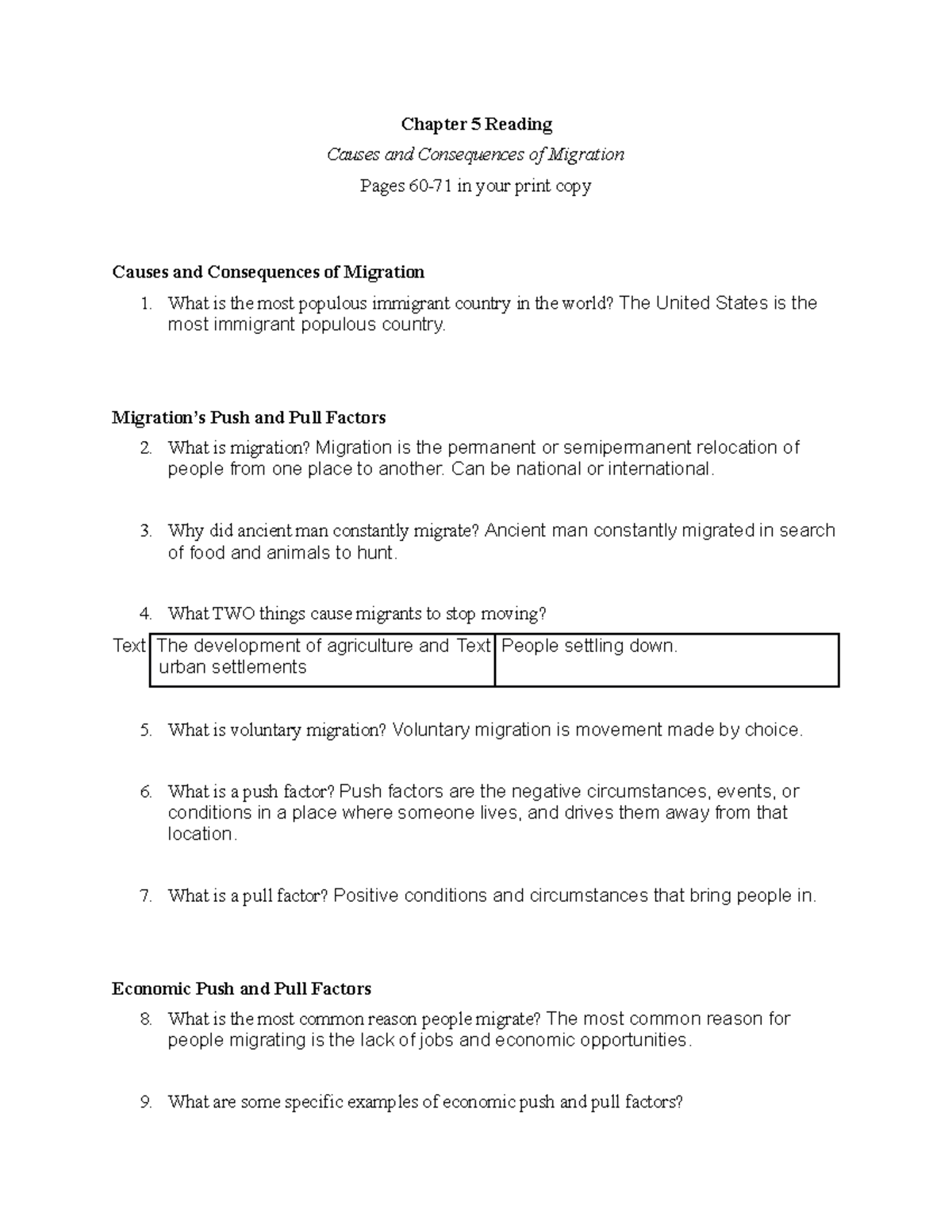 Chapter 5 Reading Guide - Chapter 5 Reading Causes and 
