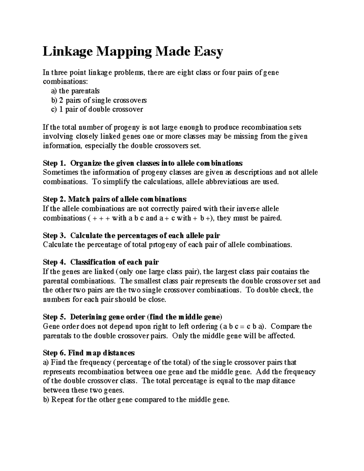 Linkage Mapping Techniques: A Step-by-Step Guide for Genetics - Studocu