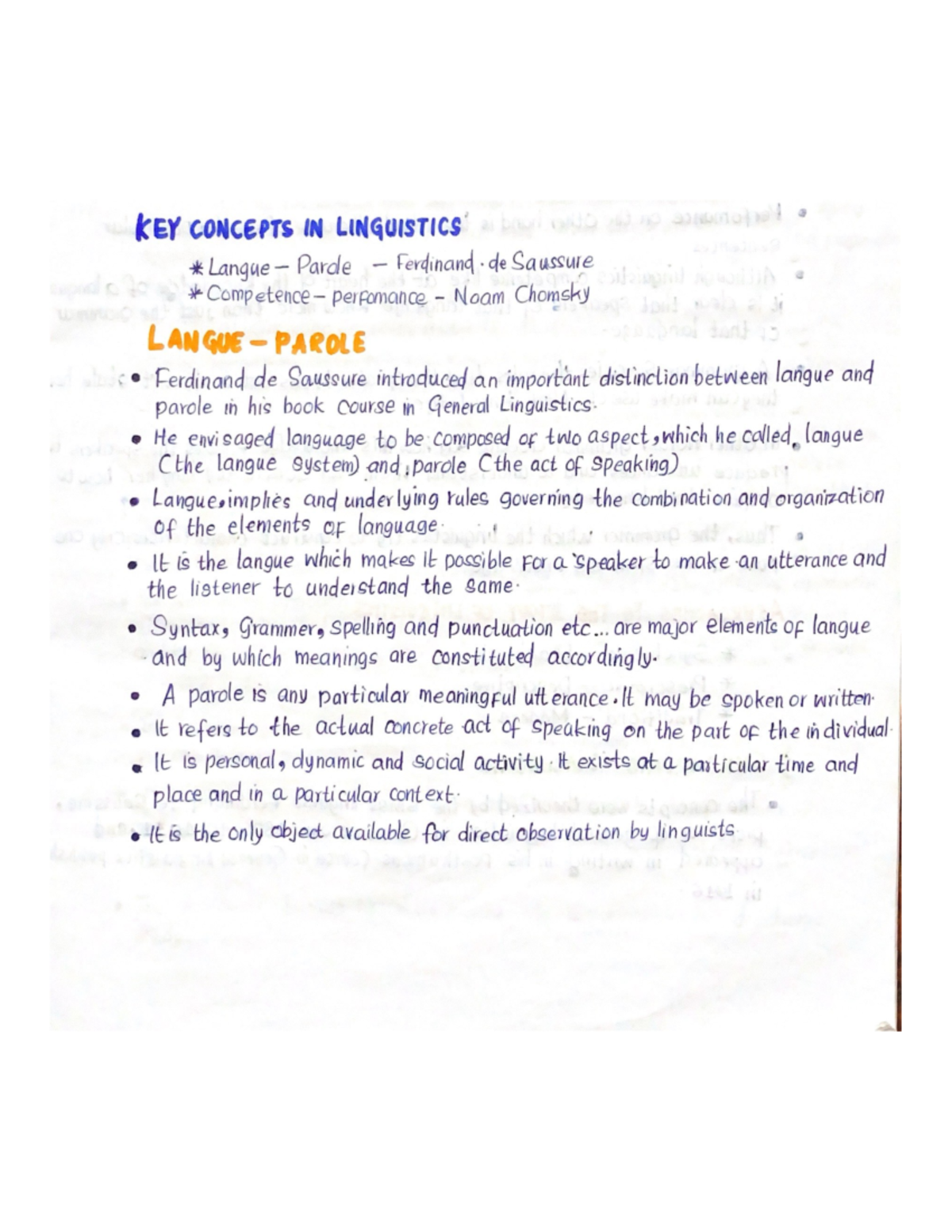 KEY Concepts IN Linguistics - B. A English language and literature ...
