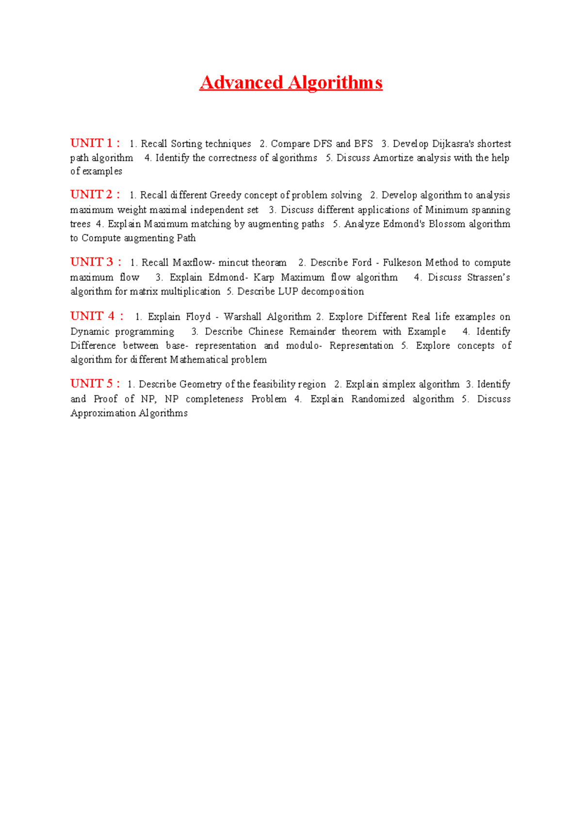 MTech 2nd Sem Syllabus: Advanced Algorithms, Soft Computing & IoT ...