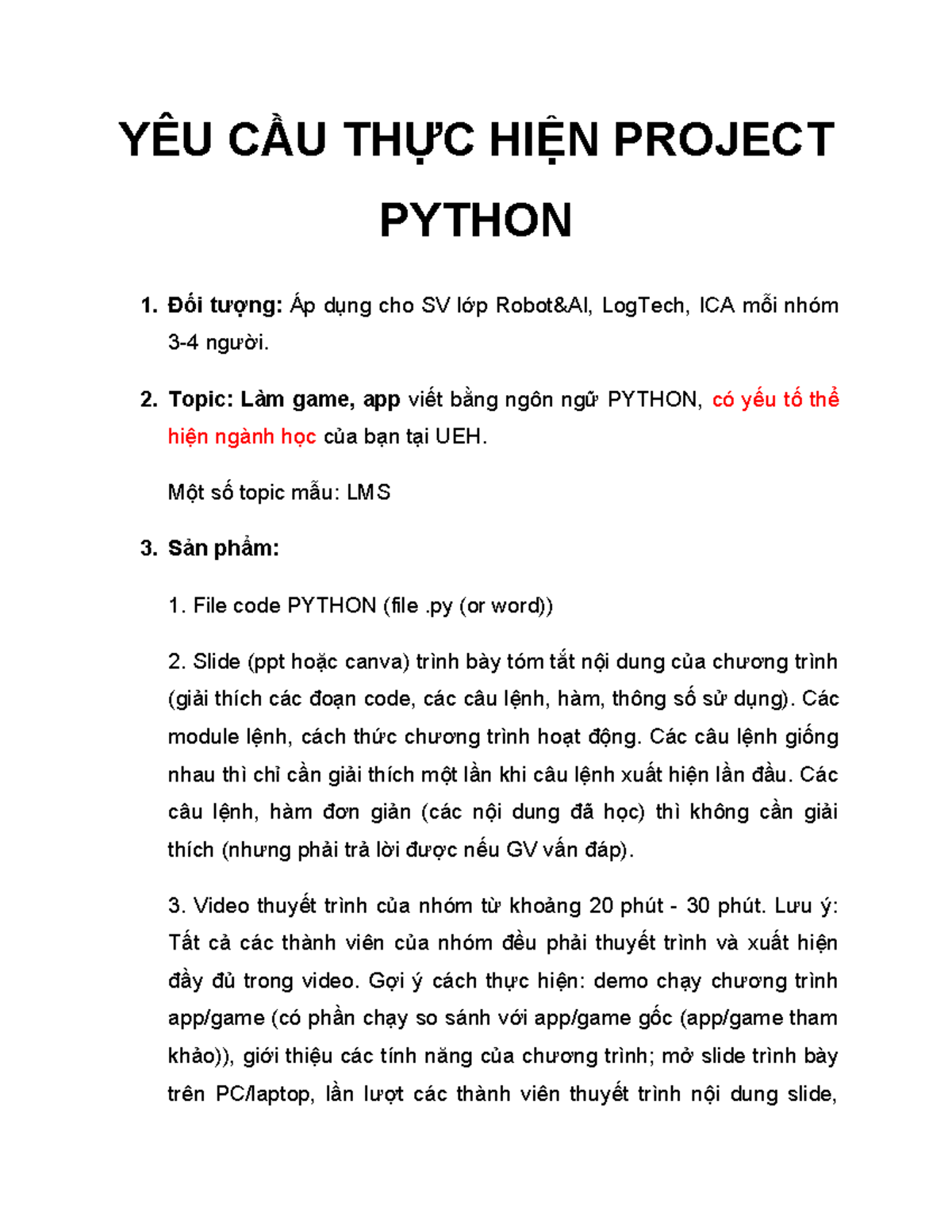 Project Python UEH: Game/App Development Guidelines for LogTech ...