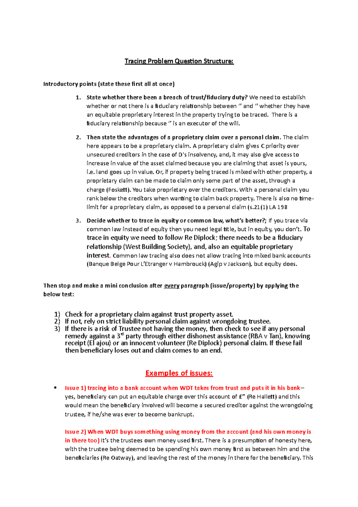Tracing PQ structure - Tracing Problem Question Structure: Introductory ...