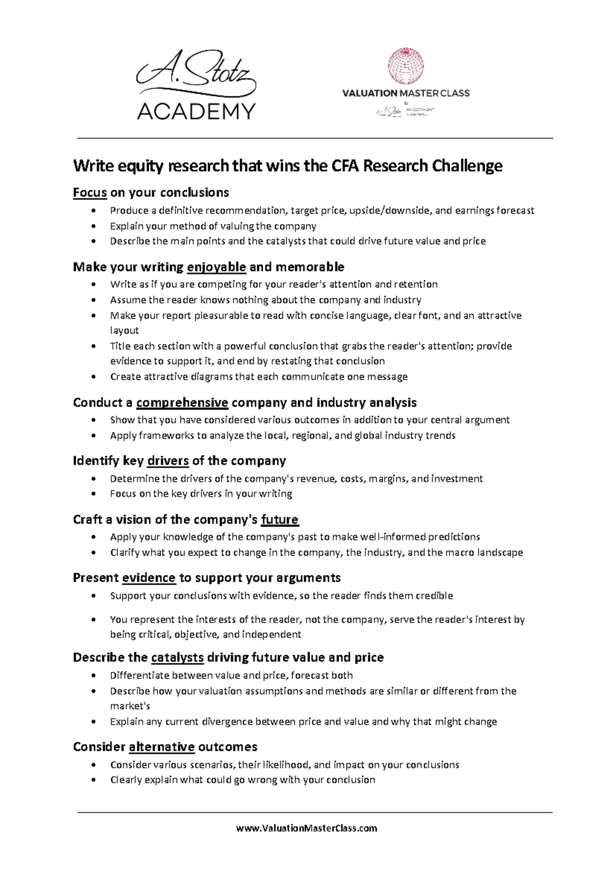 CFA 2023 Research Challenge: Equity Research Cheat Sheet Guide - Studocu