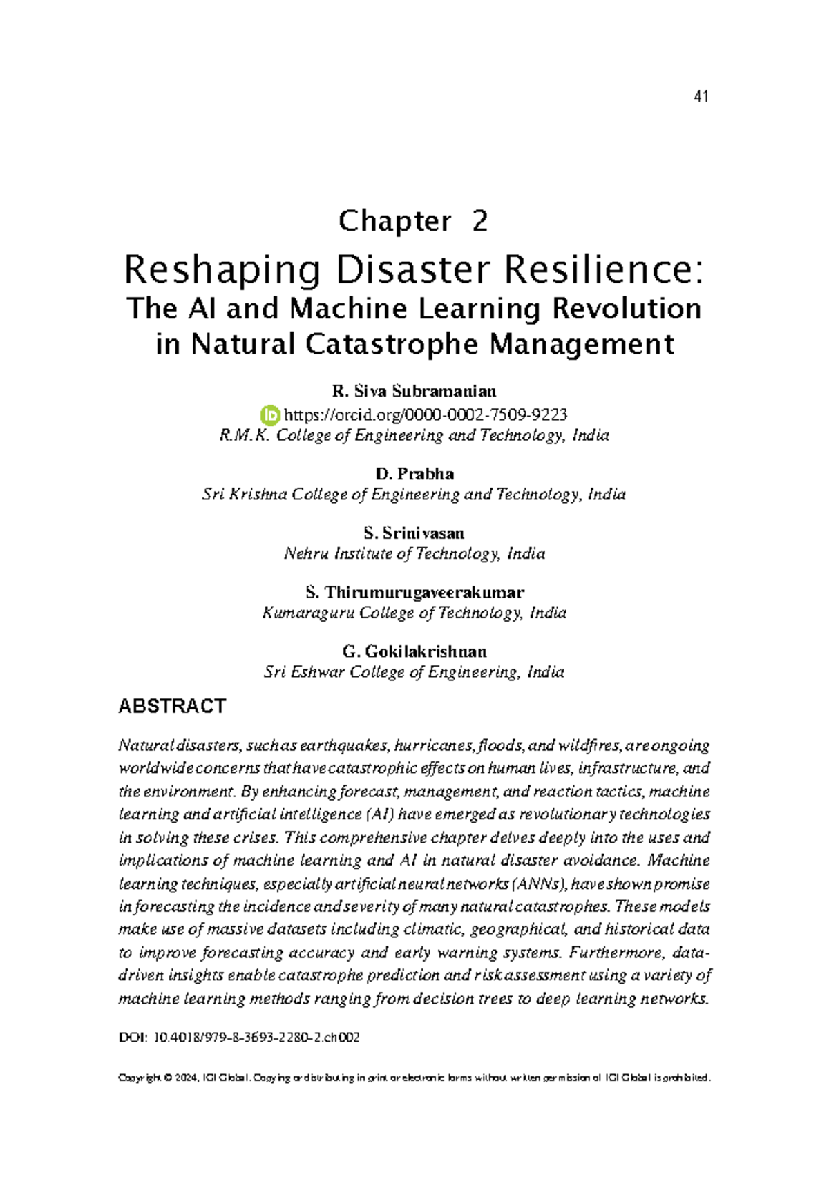 Reshaping Disaster Resilience: AI & ML in Natural Catastrophe ...