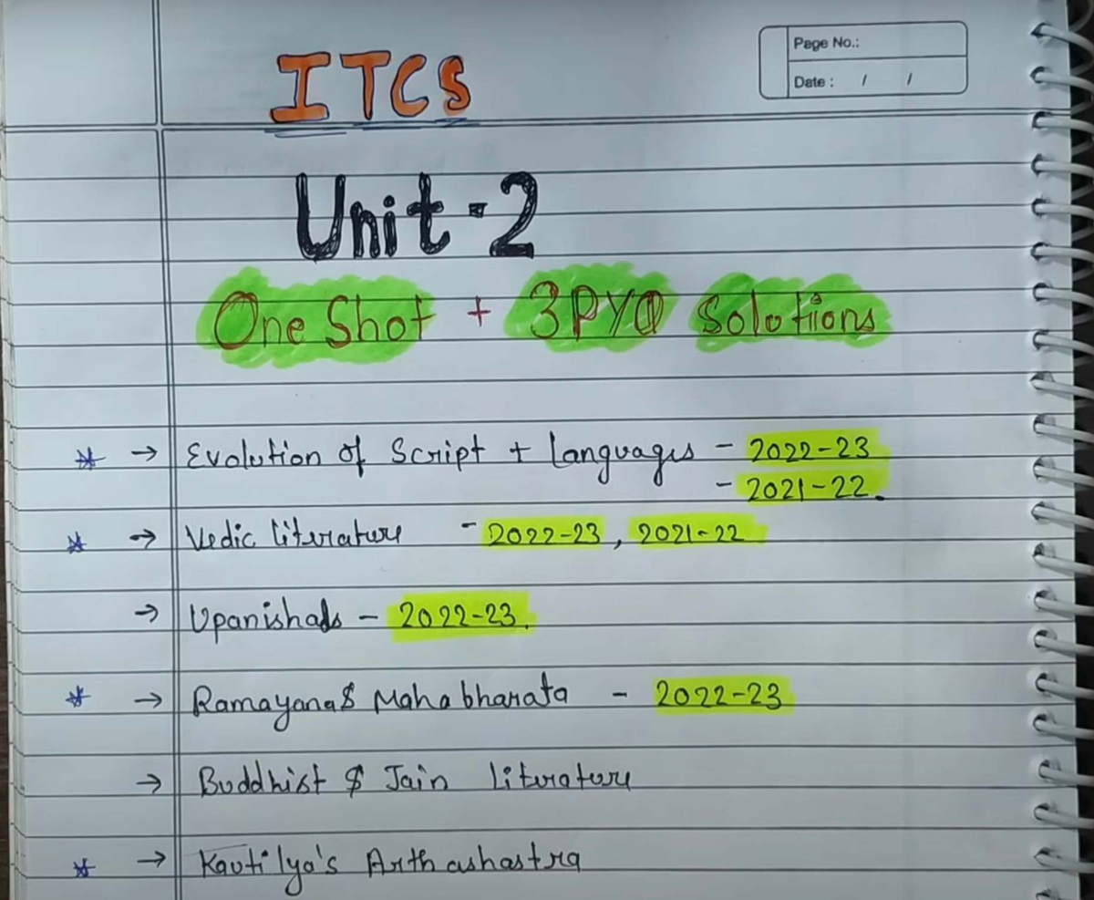 U2 - Notes on Indian Literature and Script Evolution - Studocu