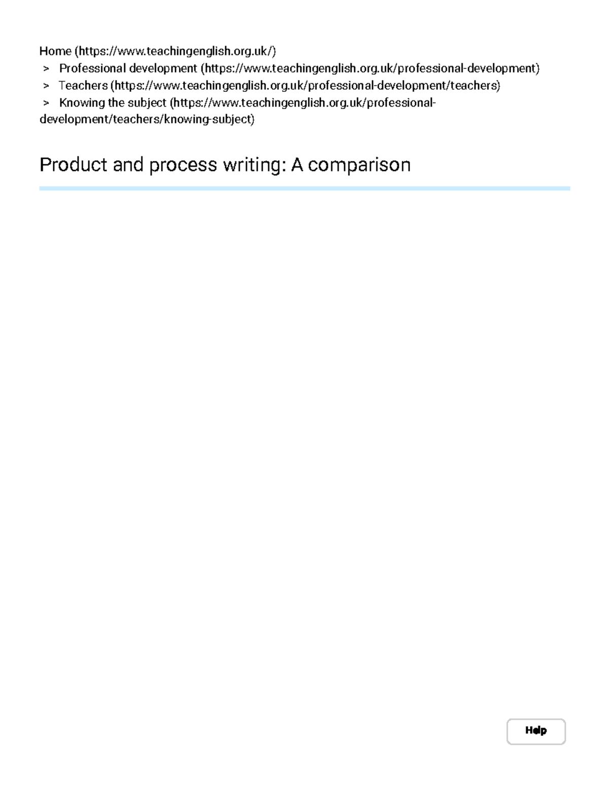 Product and Process Writing: A Comparison for Teachers (TEFL 101) - Studocu