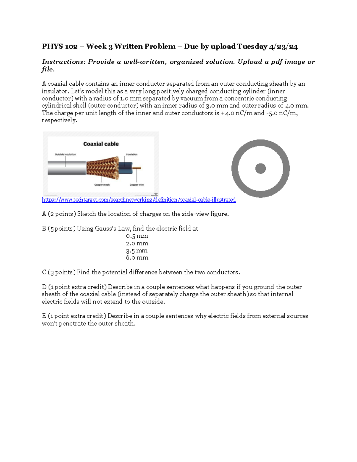 Week 3 Written Problem Assignment - PHYS 102 – Week 3 Written Problem ...