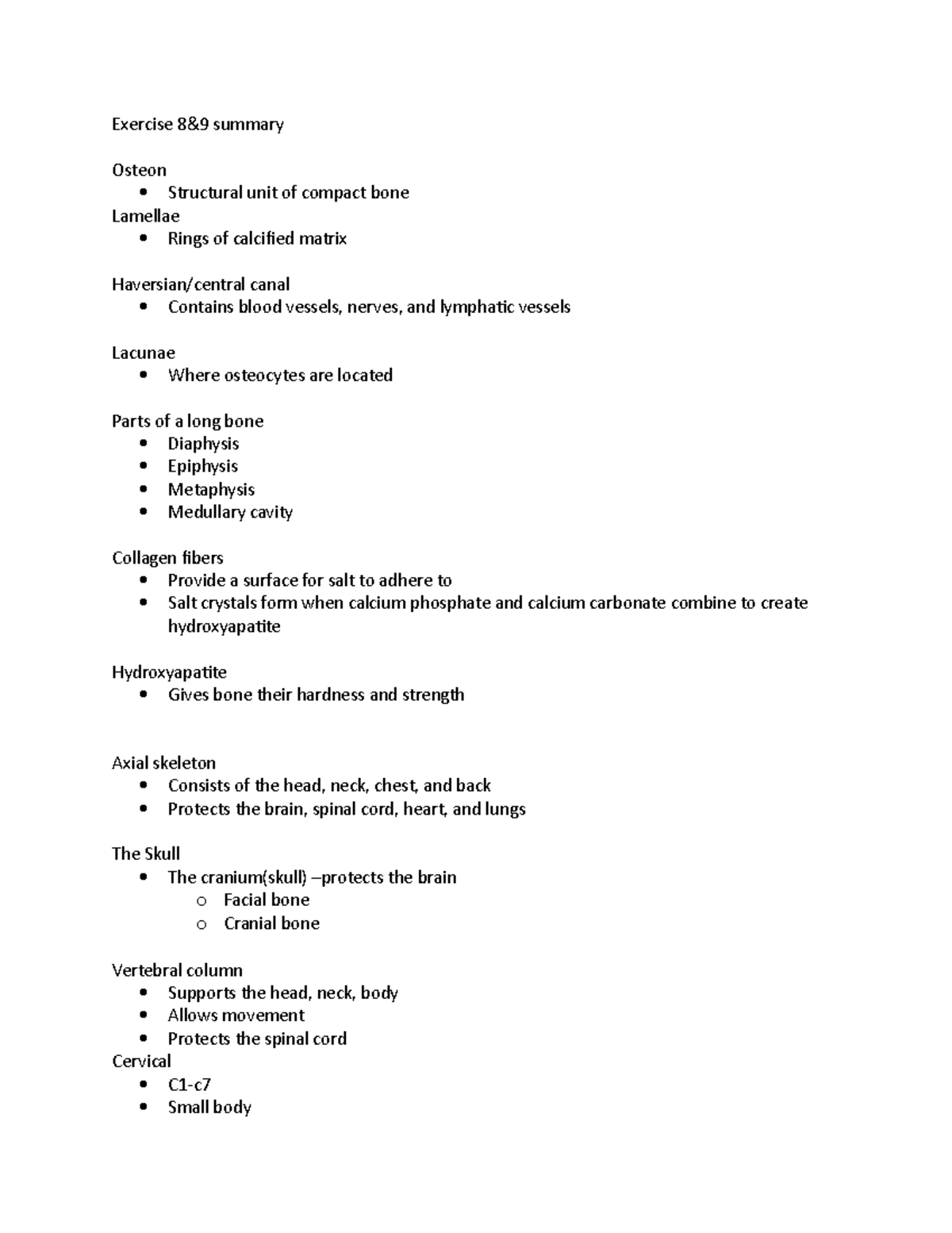 MED-101: Exercise 8 & 9 - Basic Medical Surgical Terminology Summary ...