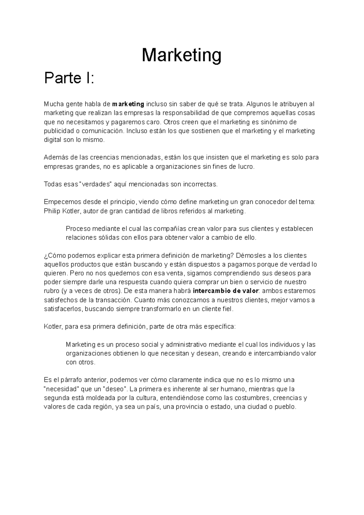 Resumen de Marketing - Módulo 1 - Curso Introducción al Marketing - Studocu