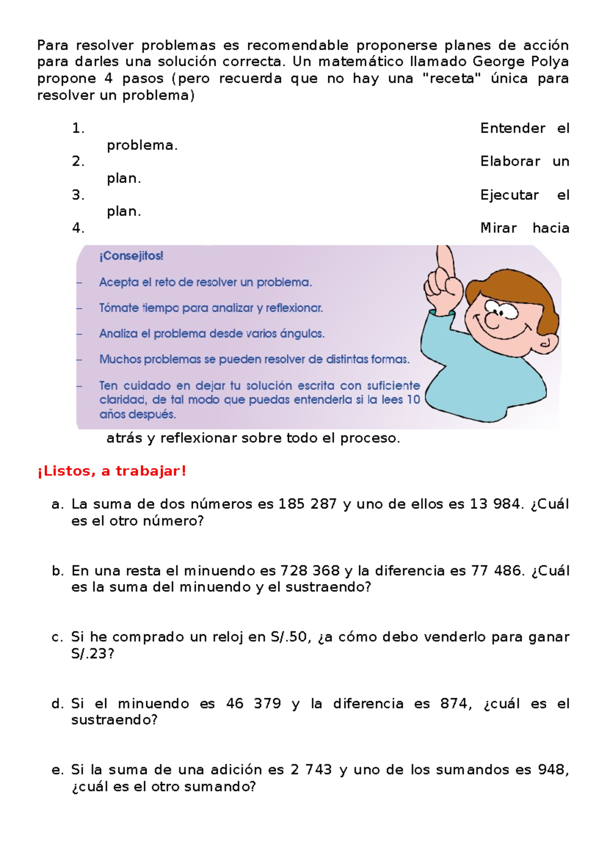 Problemas de Matemáticas: Operaciones Básicas y Soluciones - Studocu