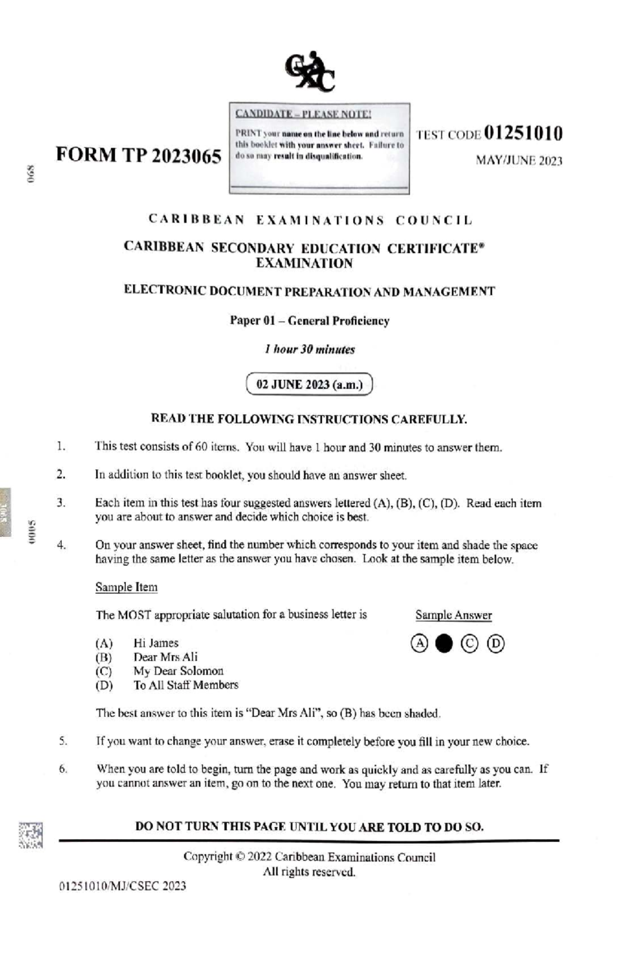 EDPM P1 2023 - Practice Multiple Choice Questions for Exam - Studocu