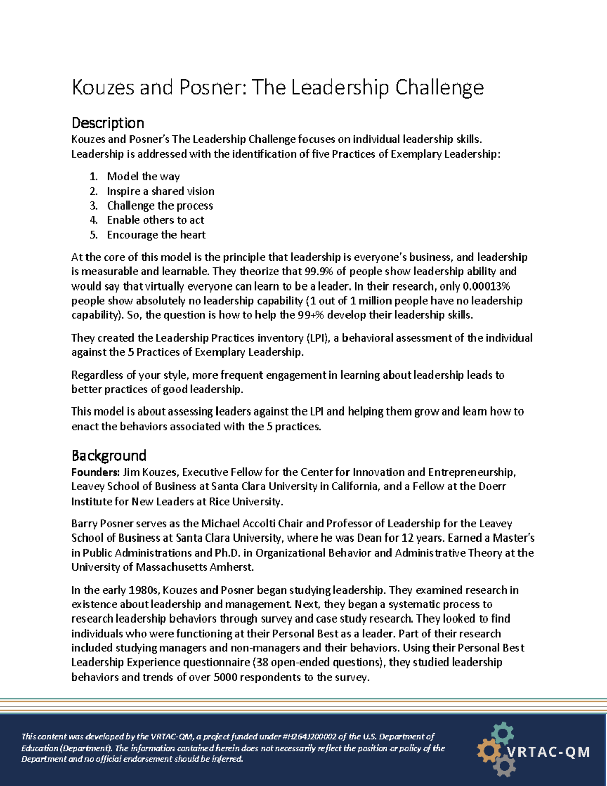 Kouzes and Posner Leadership Challenge Overview - April 2021 Guide ...