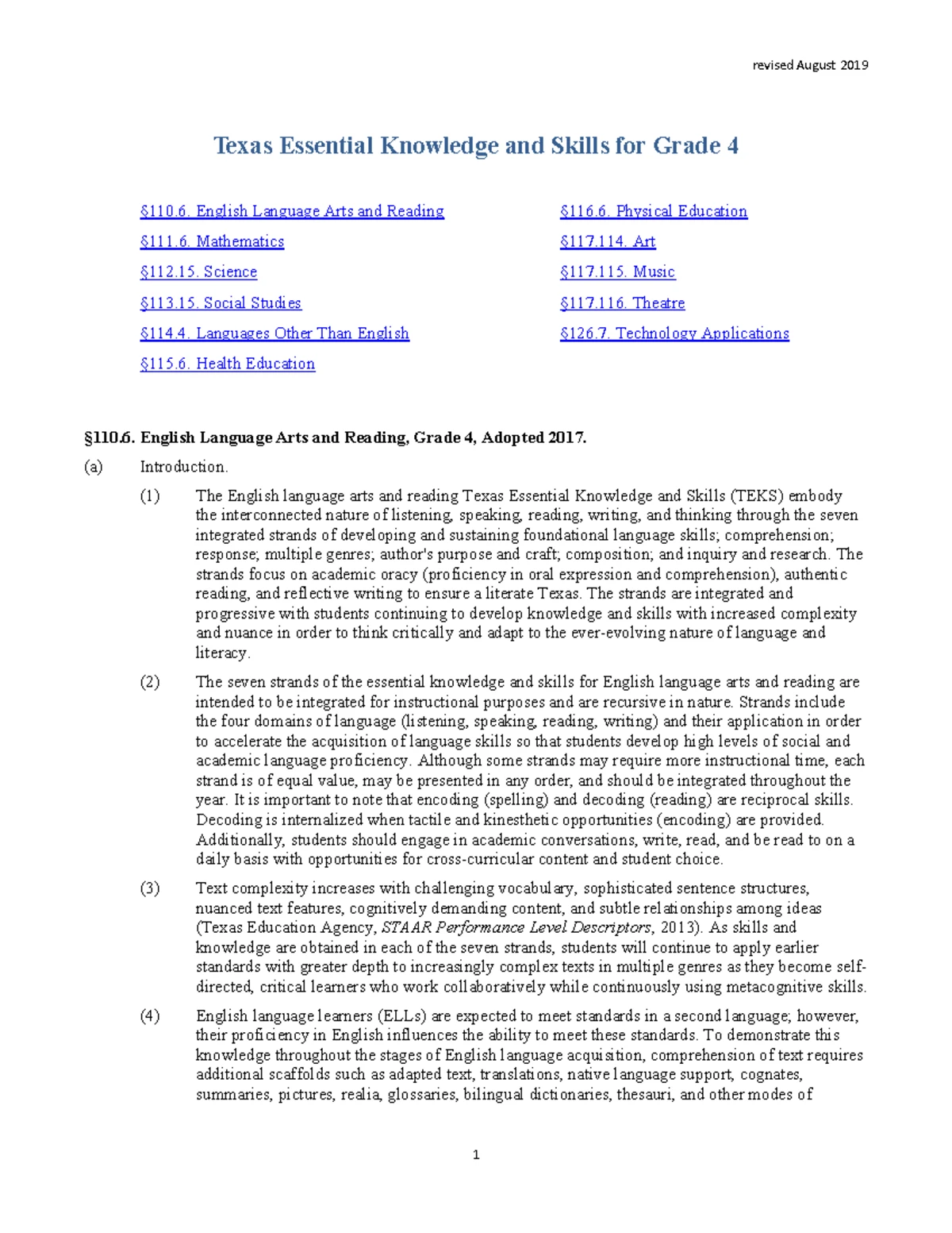 Texas Essential Knowledge and Skills (TEKS) Overview for Grade 5 - Studocu