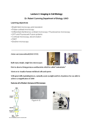 Online week 1-2 - Biology lecture and semester notes. - Introduction to ...