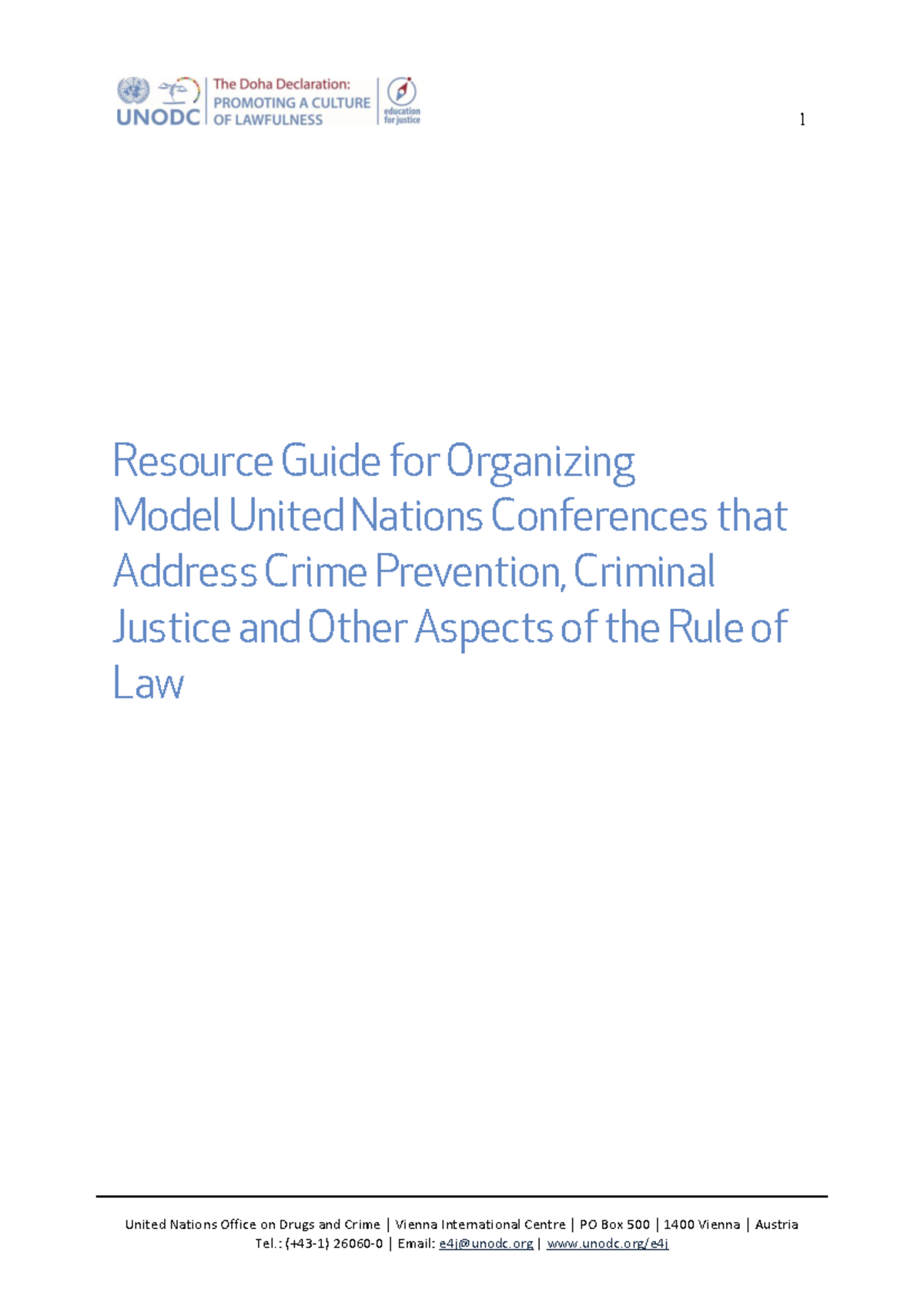 MUN Resource Guide: Crime Prevention & Justice (1 Feb 2018) - Studocu
