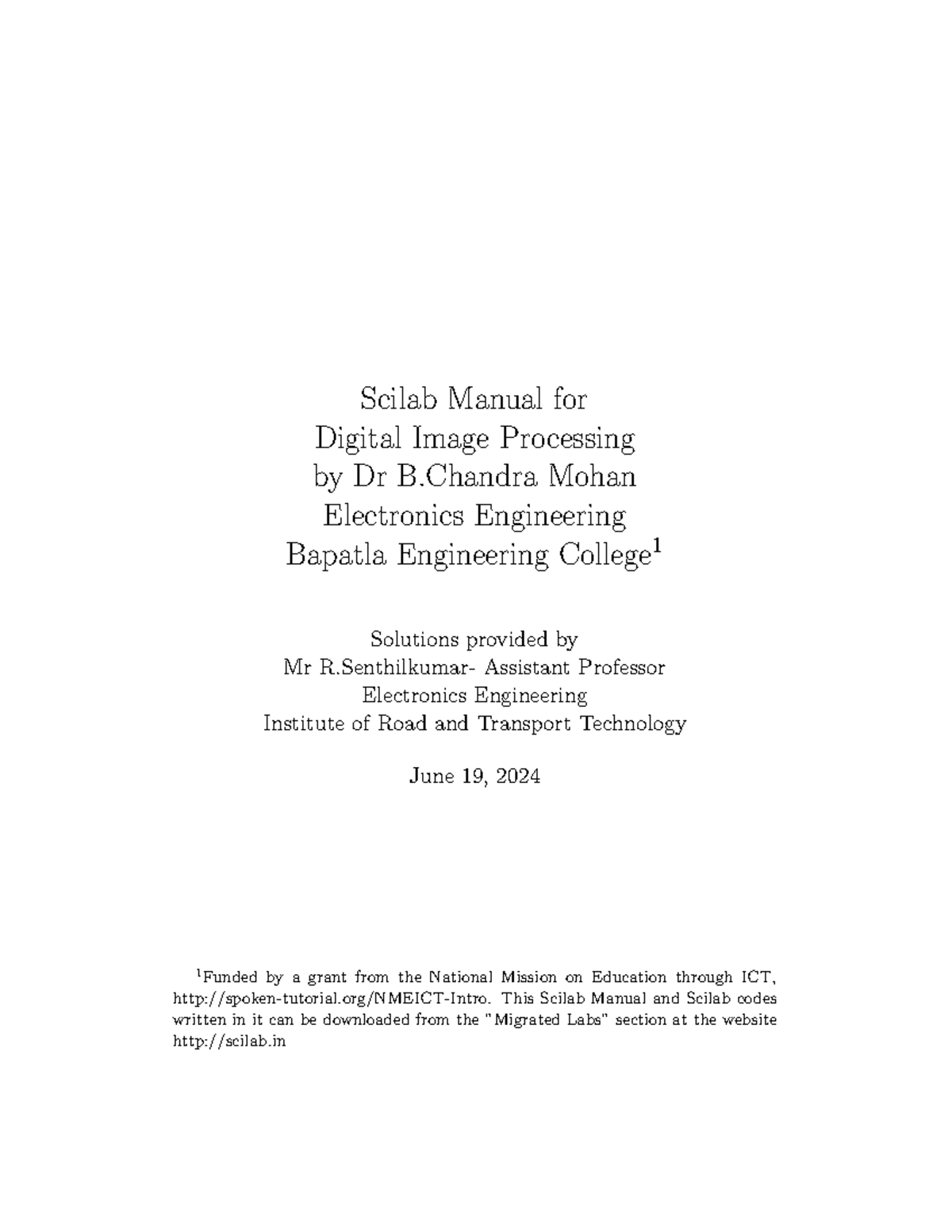 Scilab Manual for Digital Image Processing (EE305) by Dr. B. Mohan ...