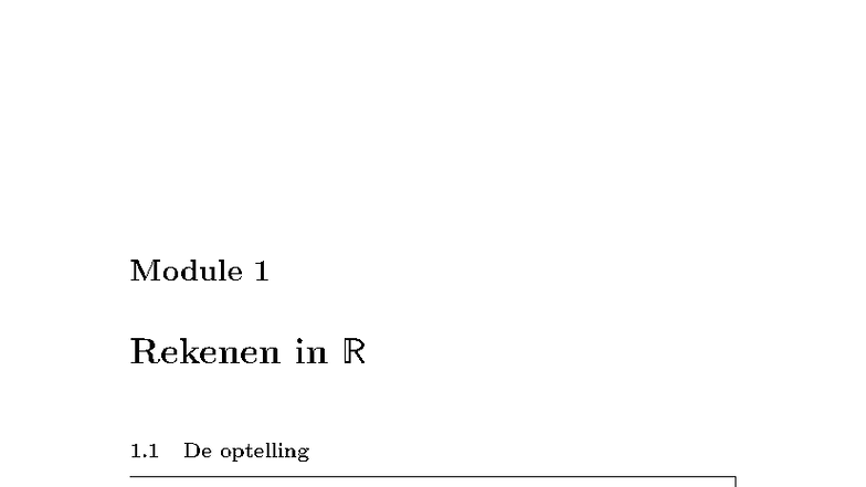 Module 1 Rekenen in R: Optelling, Aftrekking en Eigenschappen - Studocu