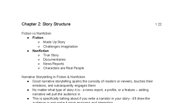 Understanding Story Structures: Fiction vs. Nonfiction (Chapter 2 ...
