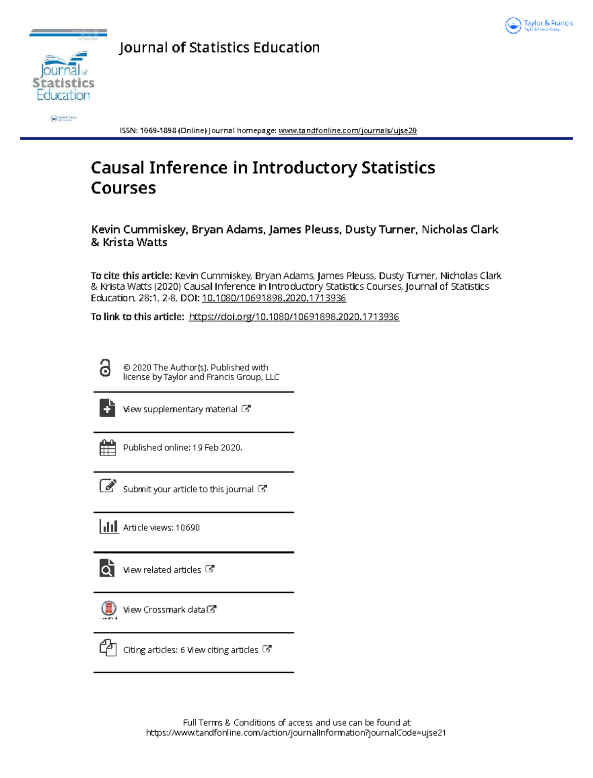 Causal Inference in Introductory Statistics Courses (STAT 101) - Studocu
