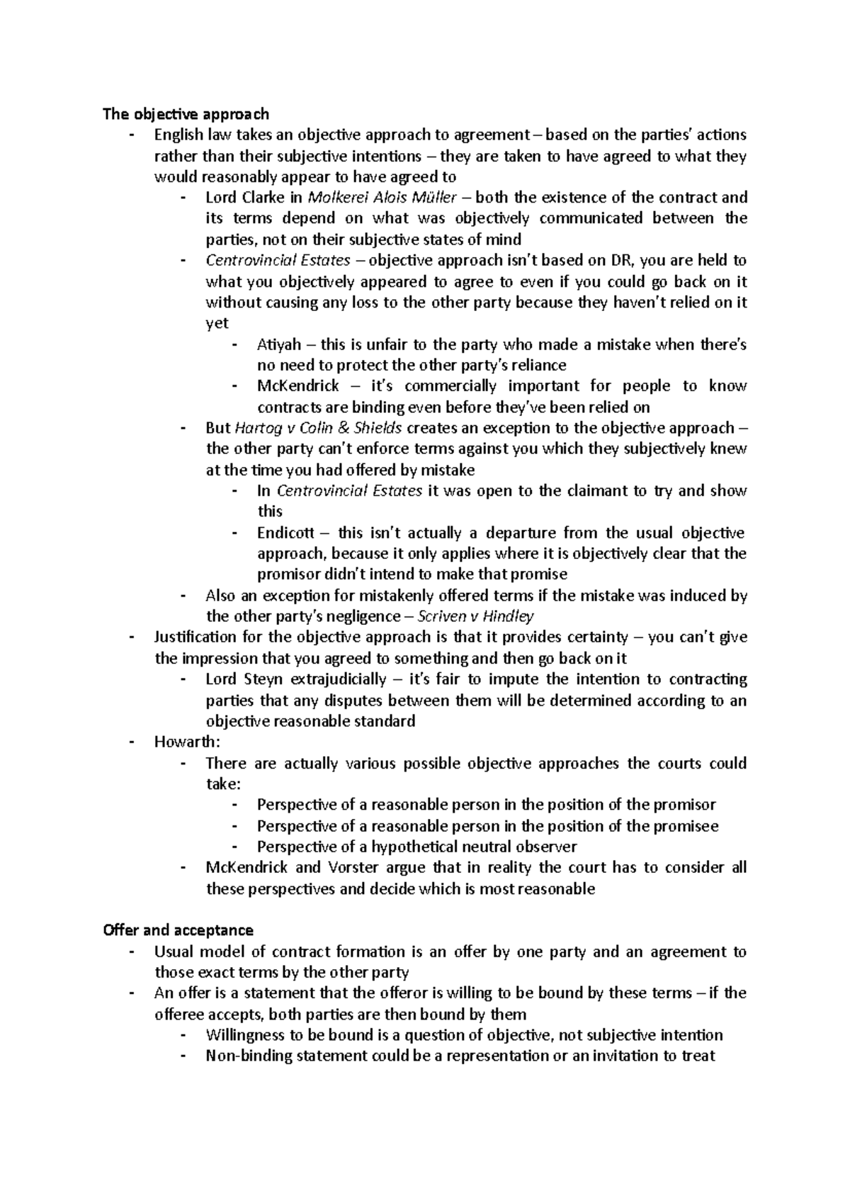 Objective Approach to Offer and Acceptance in English Law: Insights ...