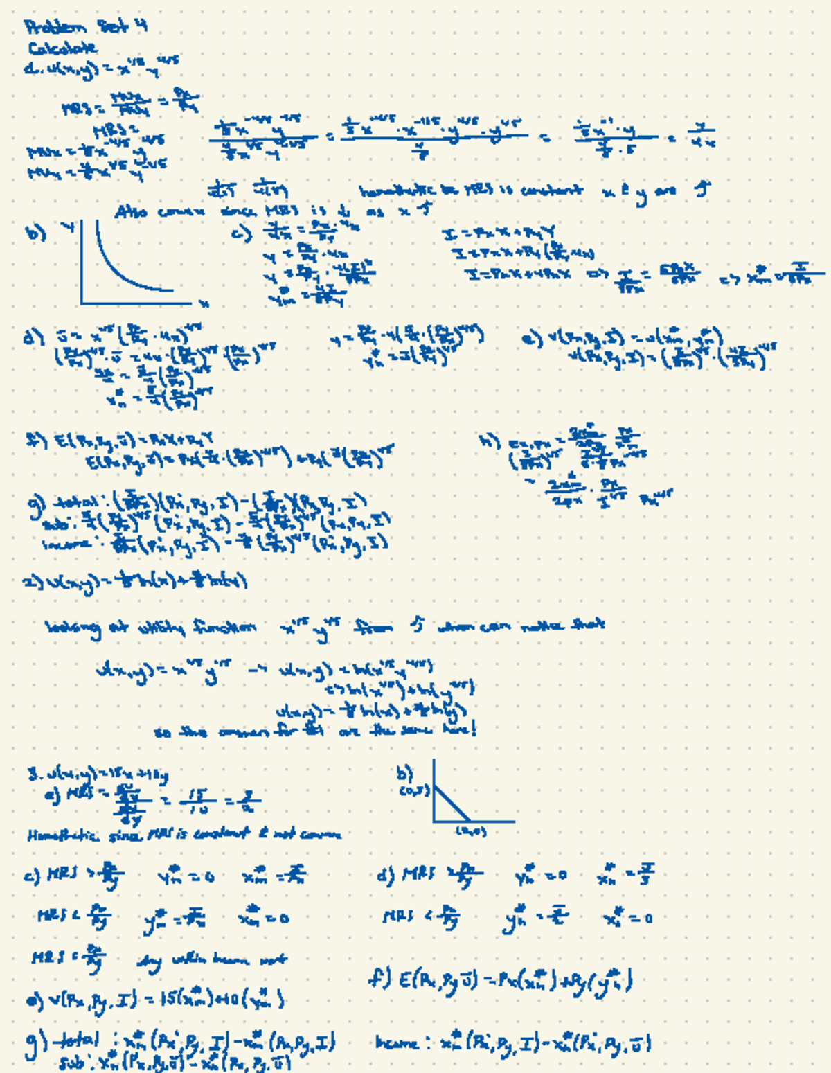 Problem set 4: Analysis of MRS and utility functions - Studocu