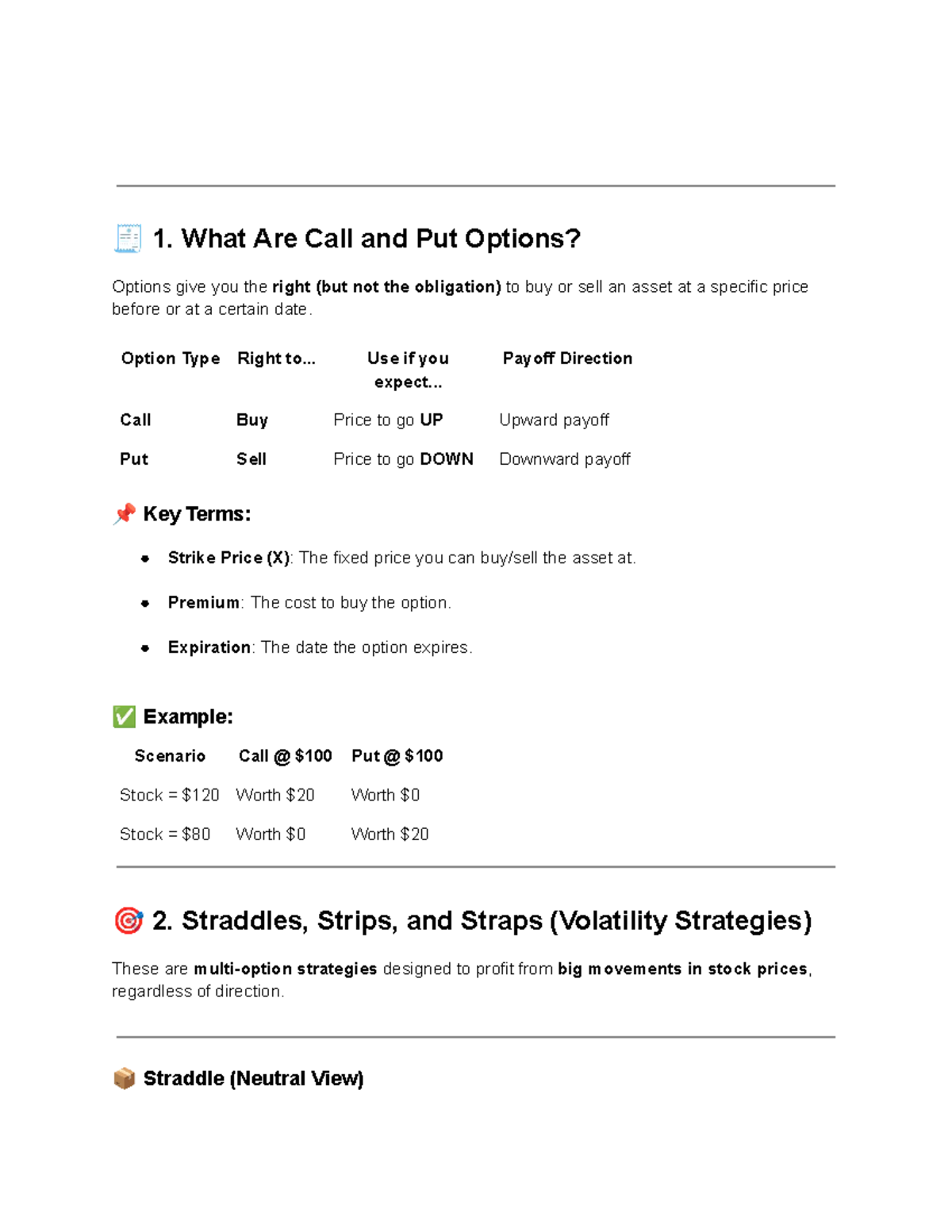 Options Trading Strategies: Calls, Puts, and Volatility Tactics ...
