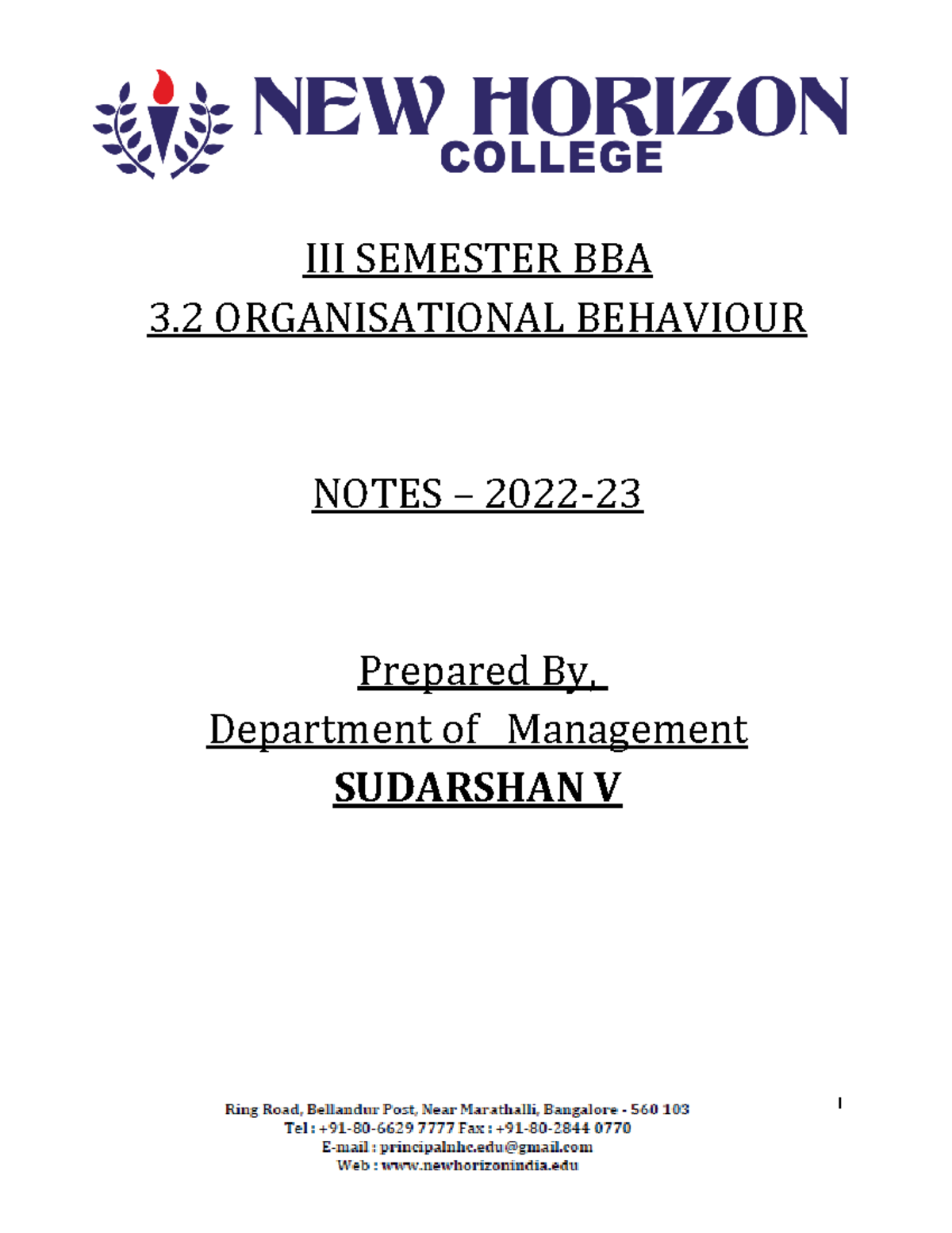 OB 3rd SEM BBA Organizational Behaviour Notes and Concepts 2022 - Studocu