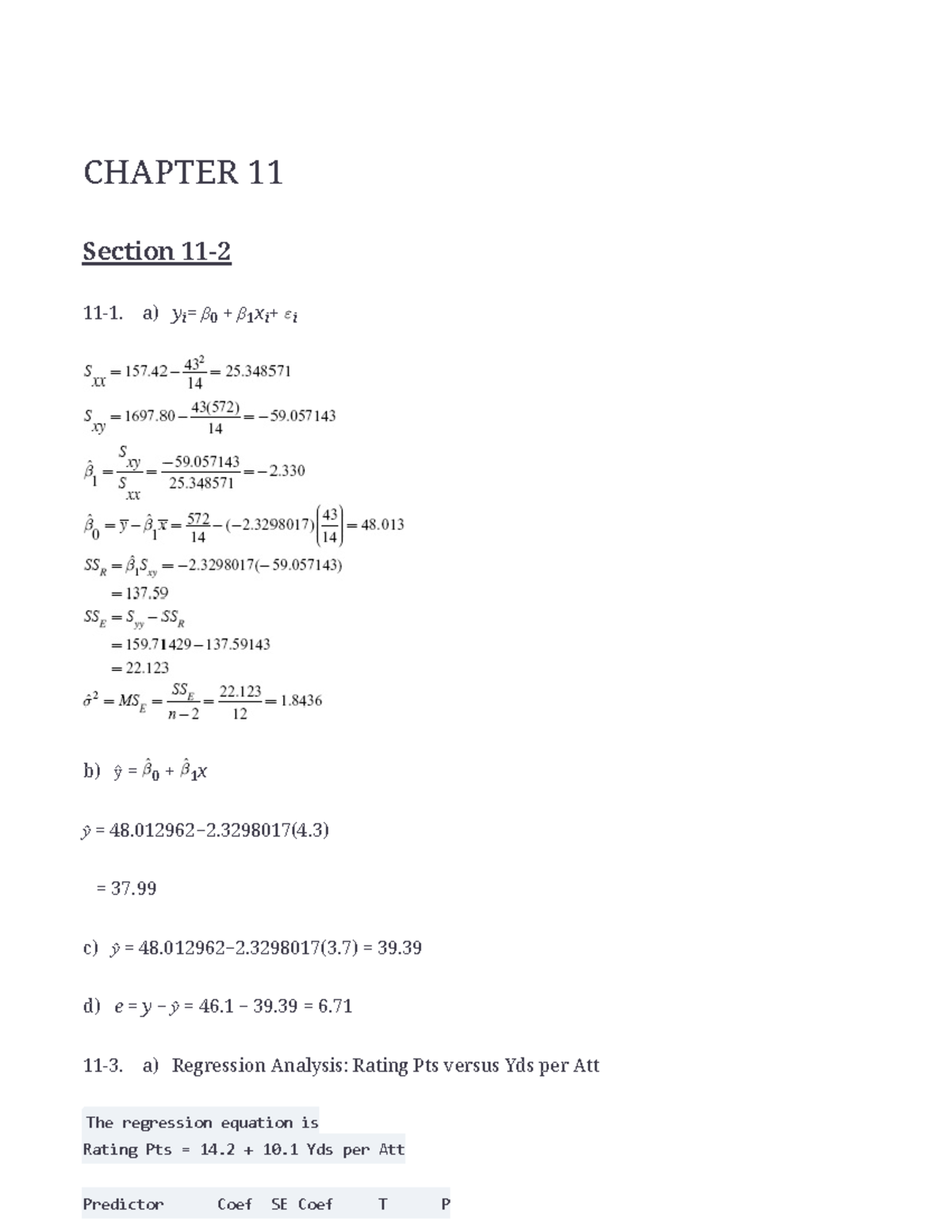 Chapter 11 Solutions for Applied Statistics & Probability for Engineers ...
