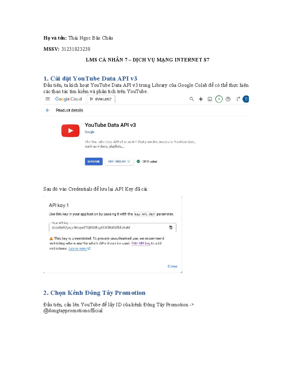 Hướng Dẫn Thực Hành API YouTube - LMS CÁ NHÂN 7 DỊCH VỤ MẠNG INTERNET ...