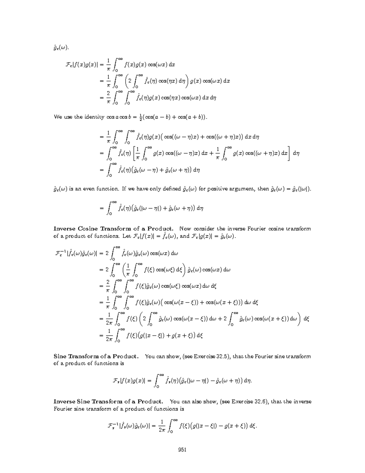 Ref MATH Adv Math Methods Sean Mauch-98 - ˆgc(ω). Fc[f (x)g(x)] = 1 π ∫ ...