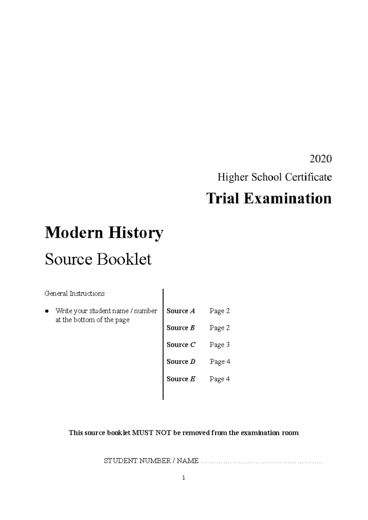 2020 Trial HSC Modern History Source Booklet - Modern History Source ...