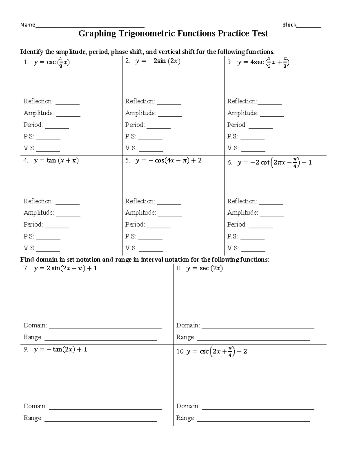 Right Triangle Trigonometry Worksheet - Precalc 04 - Studocu