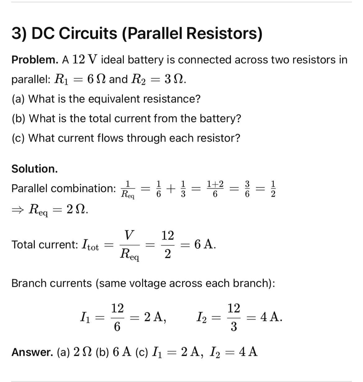 DC Circuits (Parallel Resistors) Problem Solutions - 25 10 26 11 53 52 ...