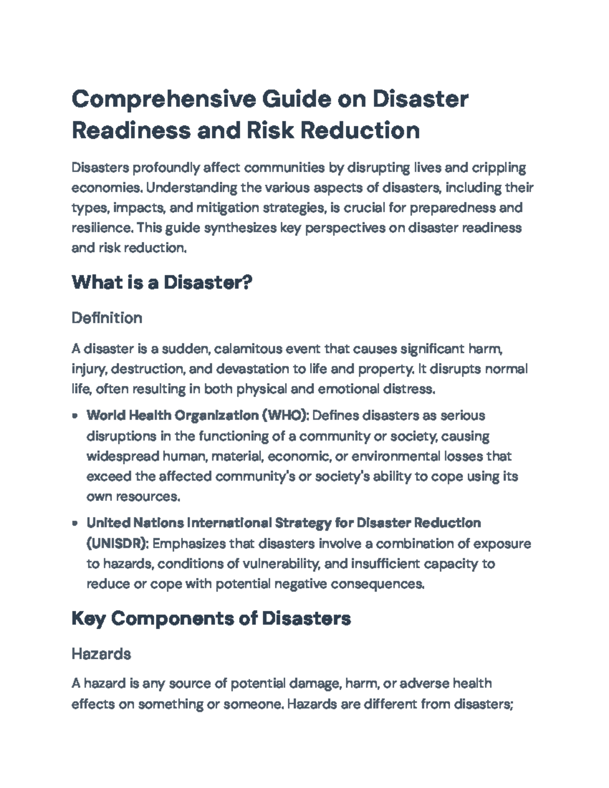 Comprehensive Guide on Disaster Readiness and Risk Reduction ...