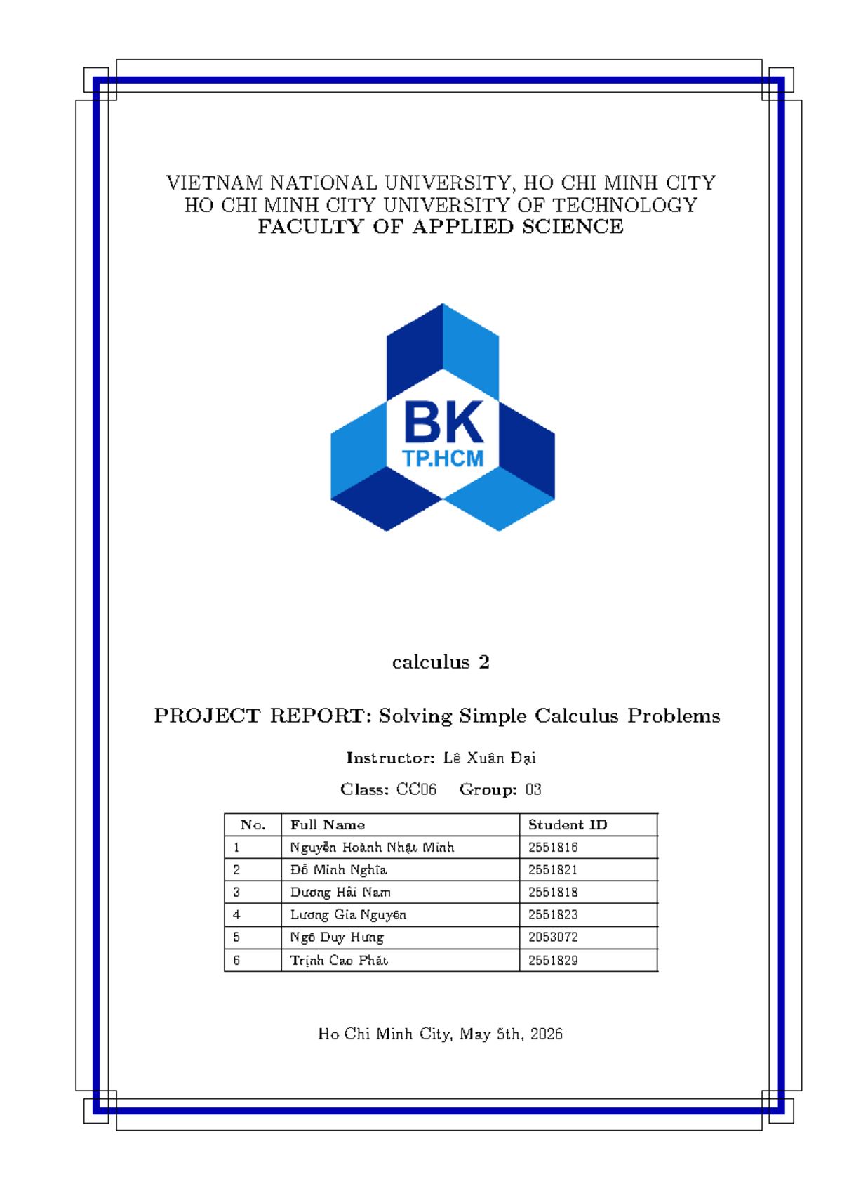Calculus 2 Project Report: Solving Simple Problems - CC06 - Studocu