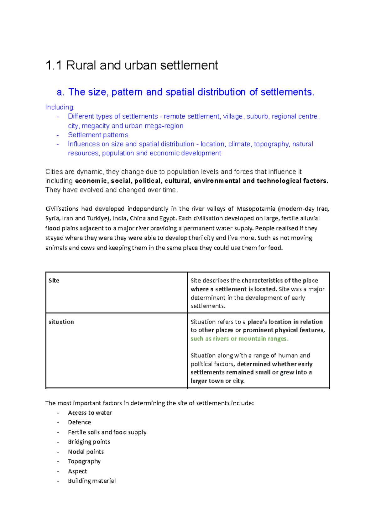Rural and Urban Places: Settlement Patterns and Dynamics (21) - Studocu